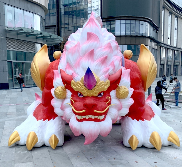 fiberglass mascot statue designed and crafted by tolili