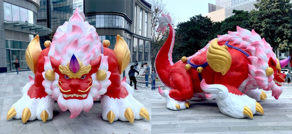 large fiberglass mascot statue designed by tolili