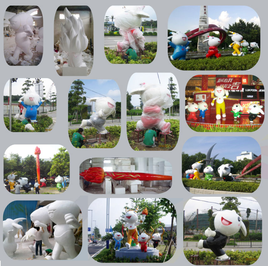 modern large scale fiberglass artwork for commercial landscape