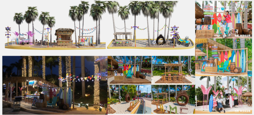 outdoor fiberglass sculpture by tolili for resort garden