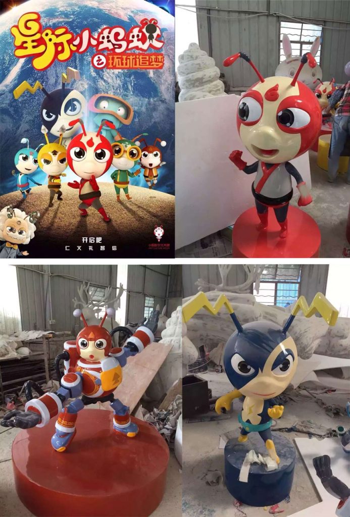 weather resistant large fiberglass sculpture in hotel courtyard