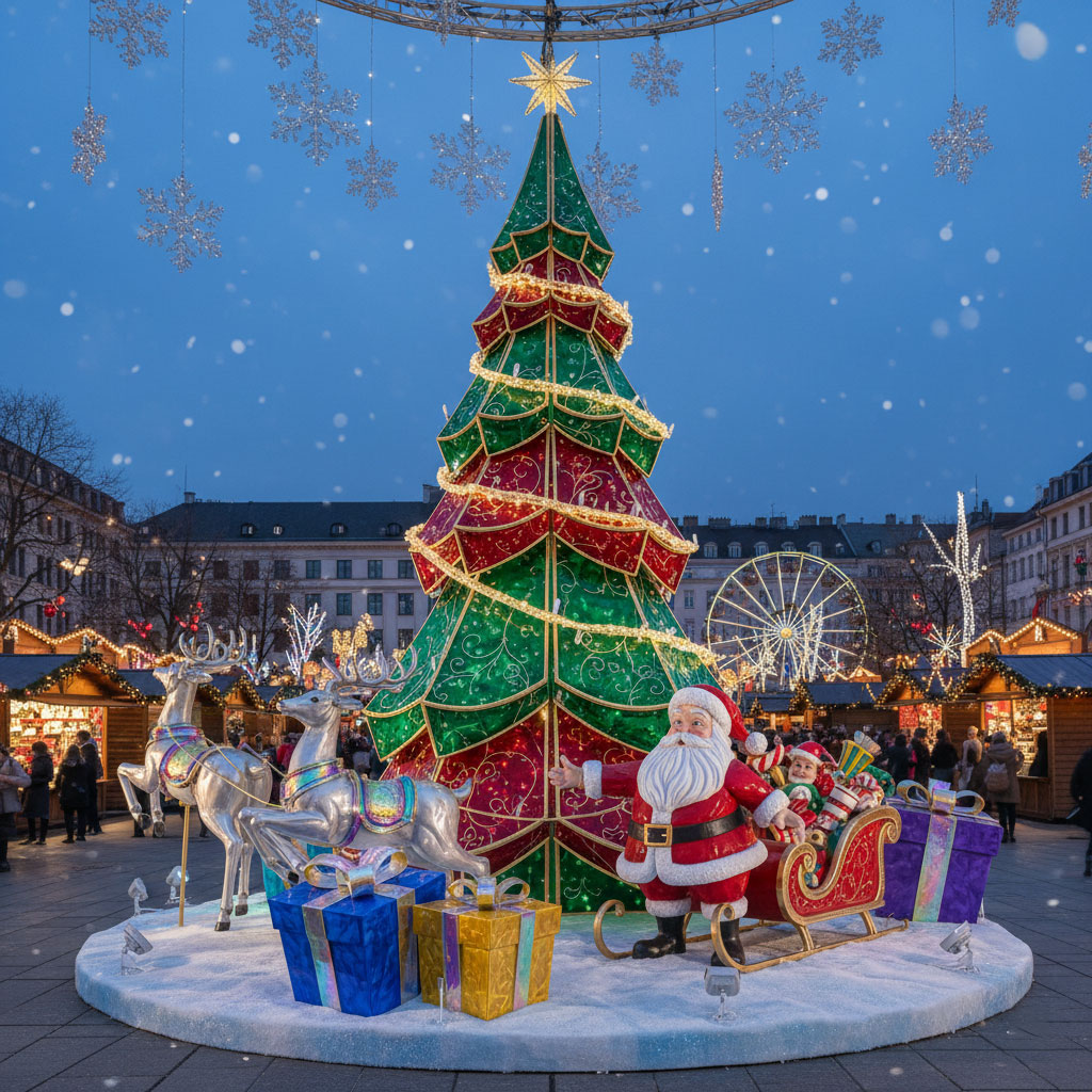 custom santa claus fiberglass sculpture