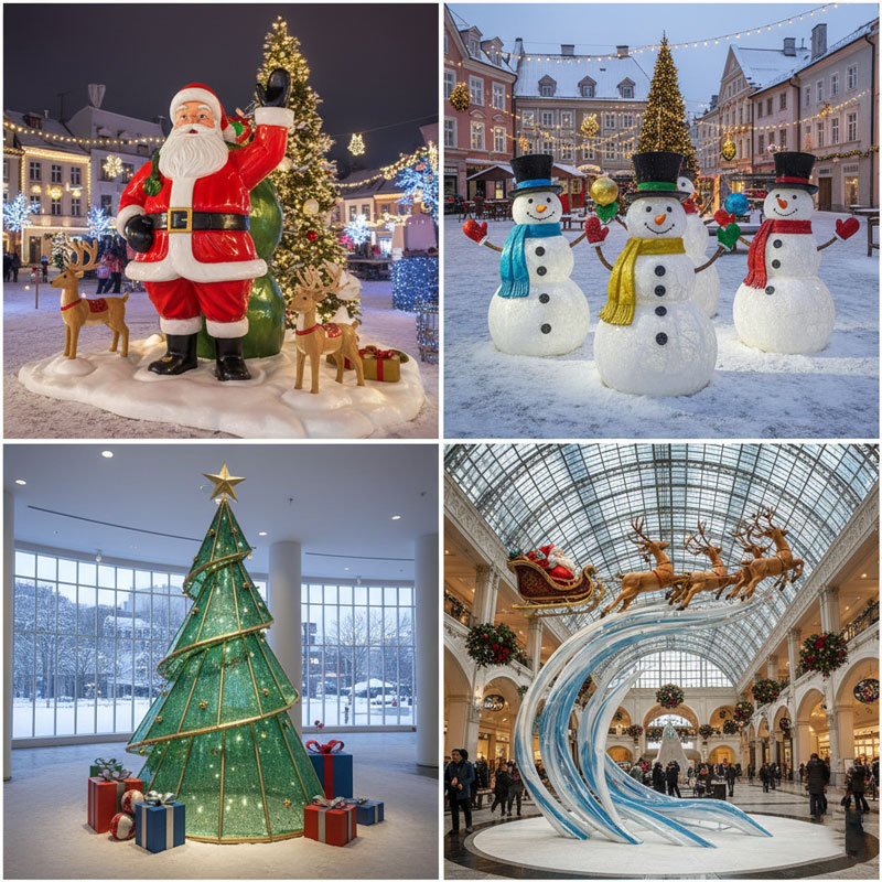 durable fiberglass christmas decorations for commercial spaces