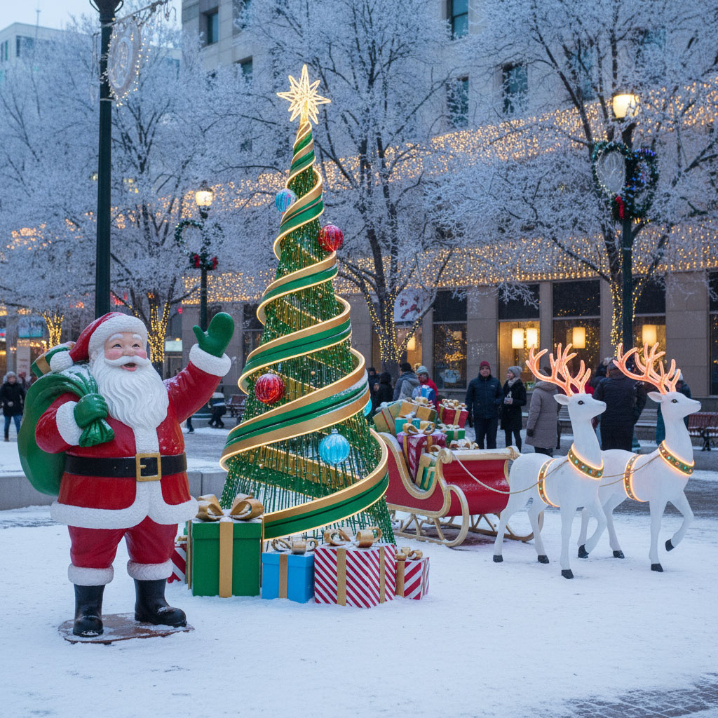 outdoor christmas fiberglass statue by tolili