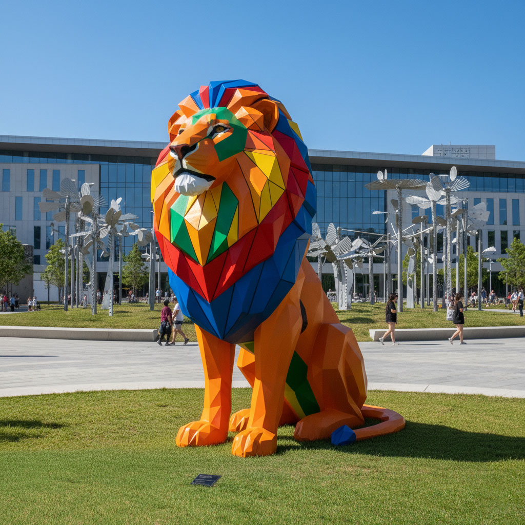 abstract modern animal sculpture for outdoor installation