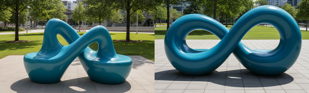 artistic fiberglass seating sculpture for public spaces