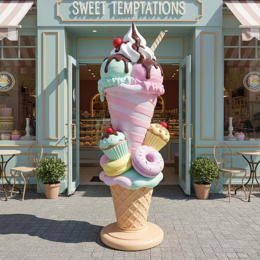 candy themed fiberglass statue for shopping mall decoration