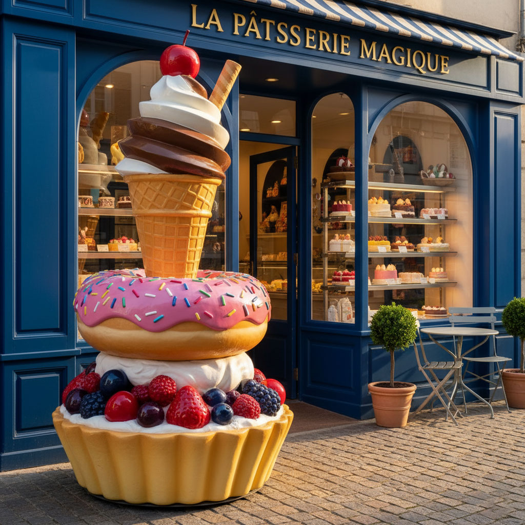 colorful candy fiberglass statue handmade by tolil