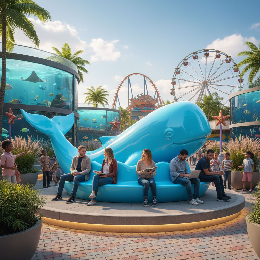 durable sculptural bench made of fiberglass