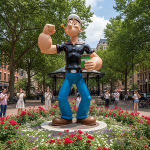 handcrafted ip cartoon fiberglass sculpture