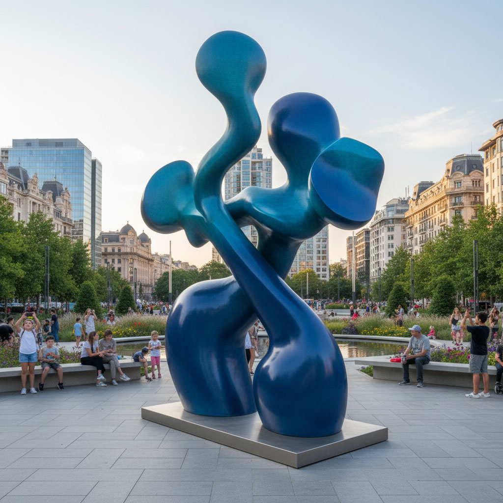 large abstract fiberglass art sculpture by tolili