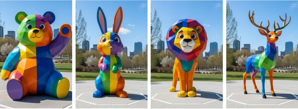 modern animal fiberglass sculpture for public spaces