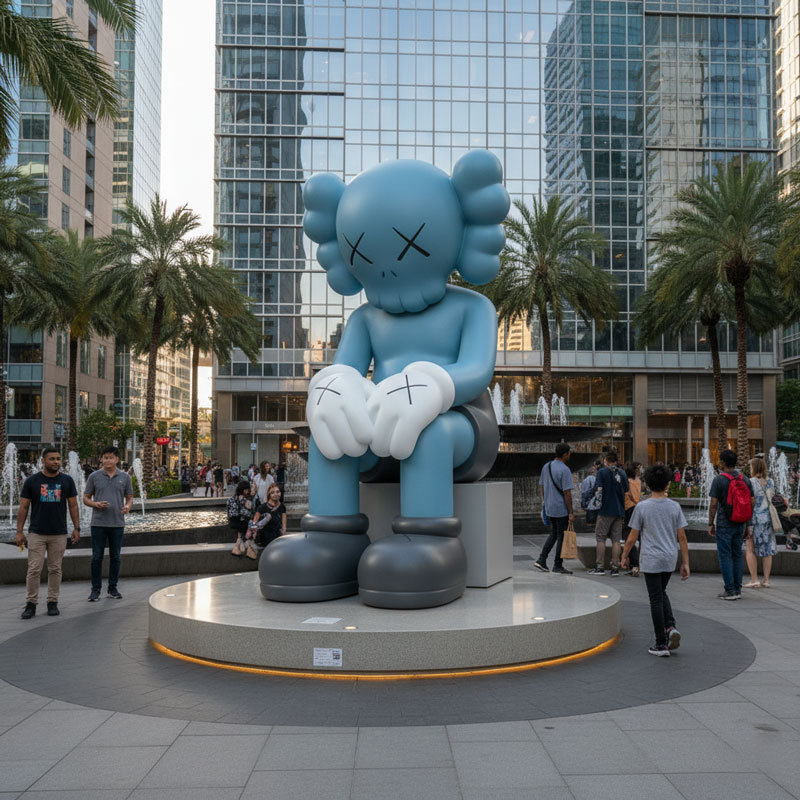 modern art inspired fiberglass sculpture installation