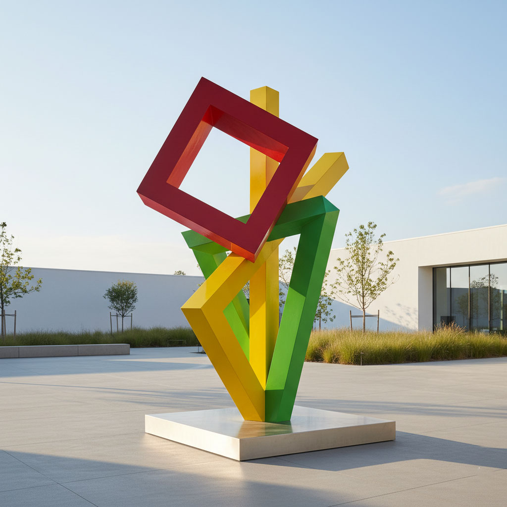 modernist fiberglass sculpture for public space installation