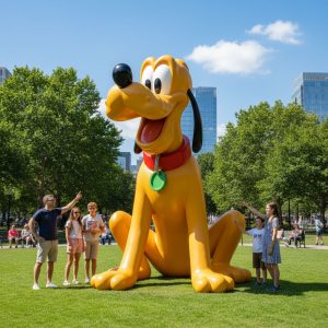 outdoor cartoon character fiberglass sculpture installation