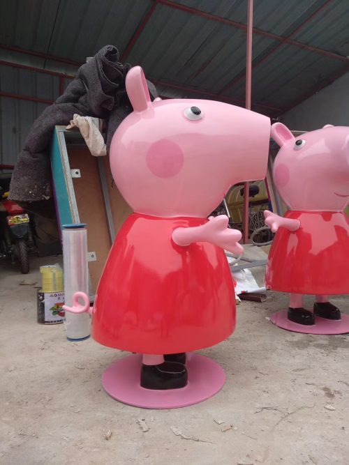 custom cartoon mascot fiberglass sculpture mall display