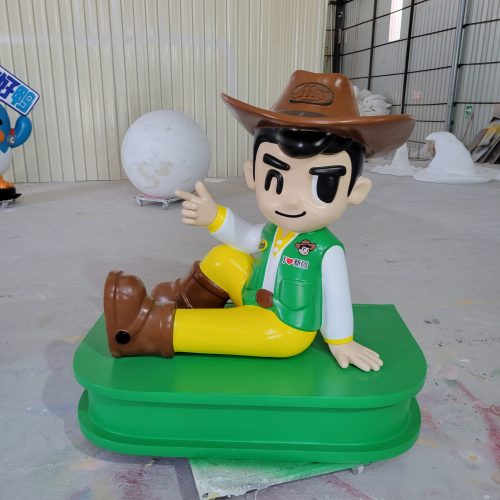 fiberglass mascot character sculpture mall decoration