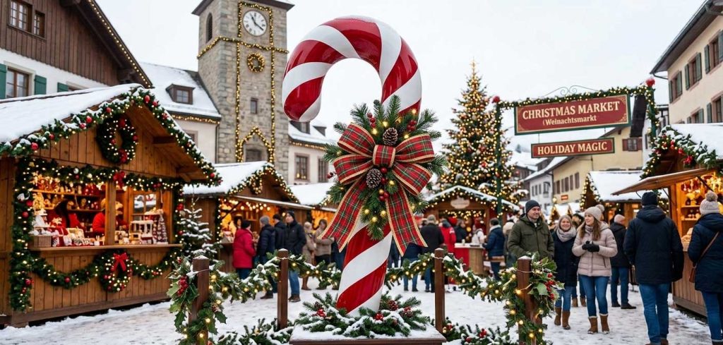 christmas candy cane sculptures