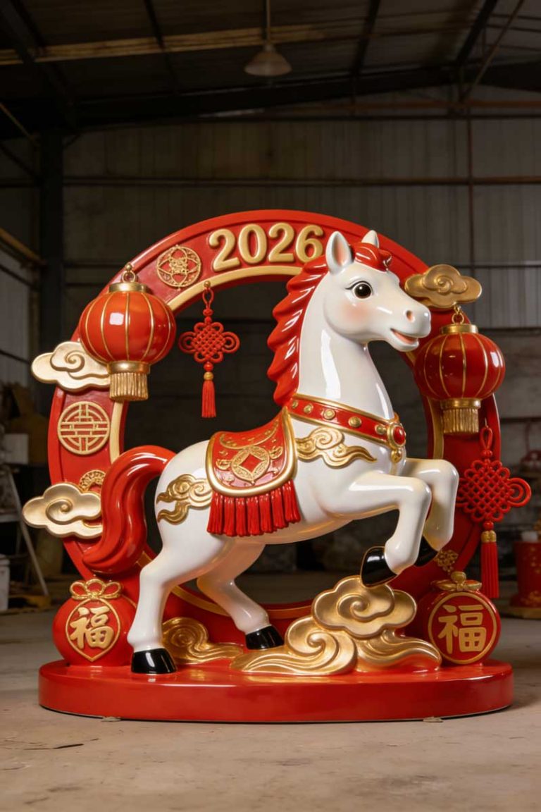 custom chinese new year fiberglass sculpture by tolili for outdoor display