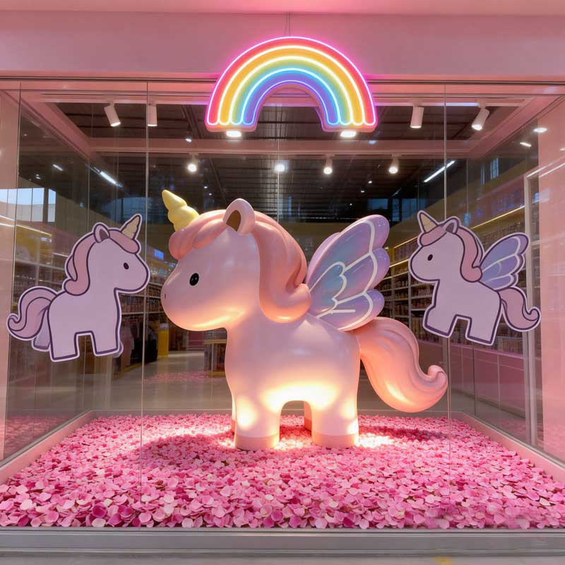 Fantasy unicorn fiberglass statue for malls and hotels