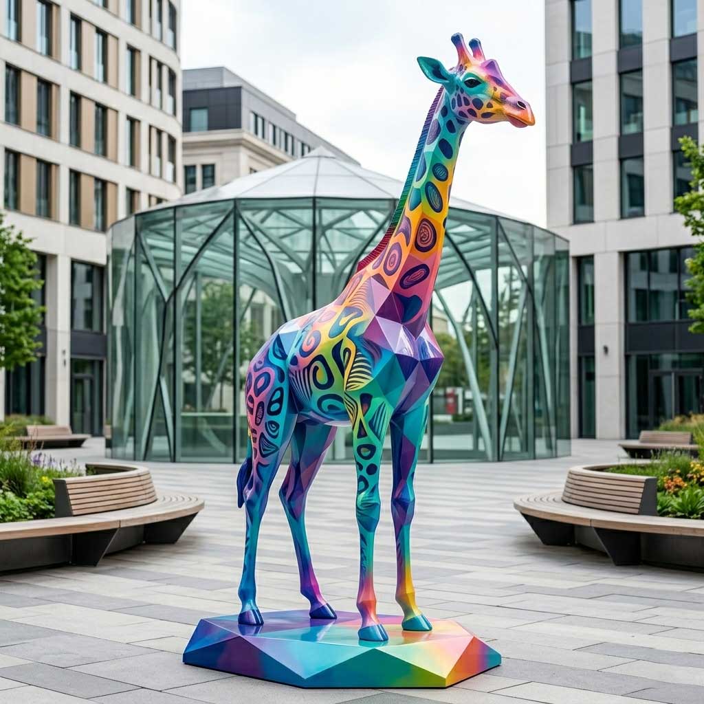 Animal fiberglass sculpture lion statue for outdoor park decoration