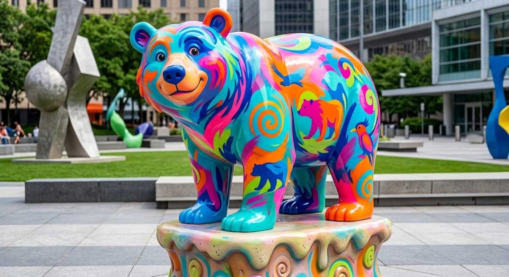 Custom elephant fiberglass sculpture for commercial display