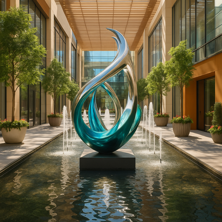 handmade fiberglass sculpture for resort landscaping