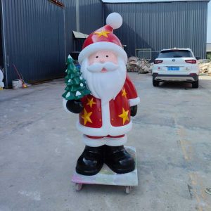 Life-Size Fiberglass Santa Claus Sculptures