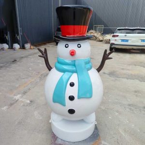 Fiberglass snowman sculpture for Christmas display in mall