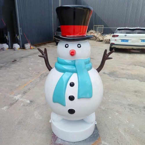 Fiberglass snowman sculpture for Christmas display in mall