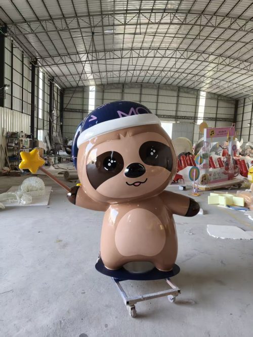 outdoor mascot fiberglass statue display