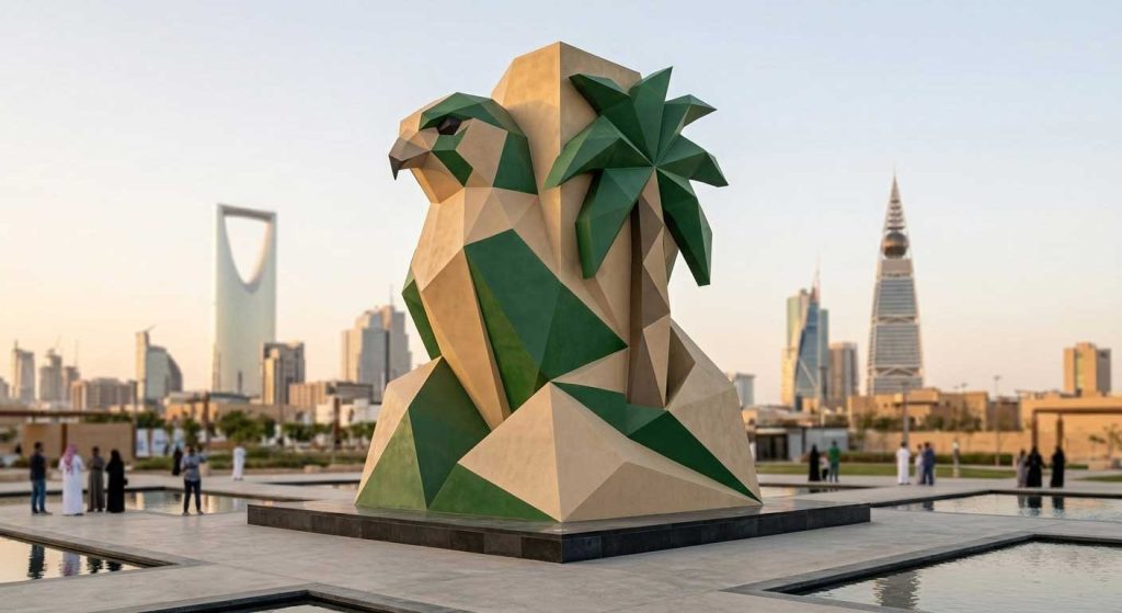 Collection of geometric fiberglass sculptures in various shapes and designs
