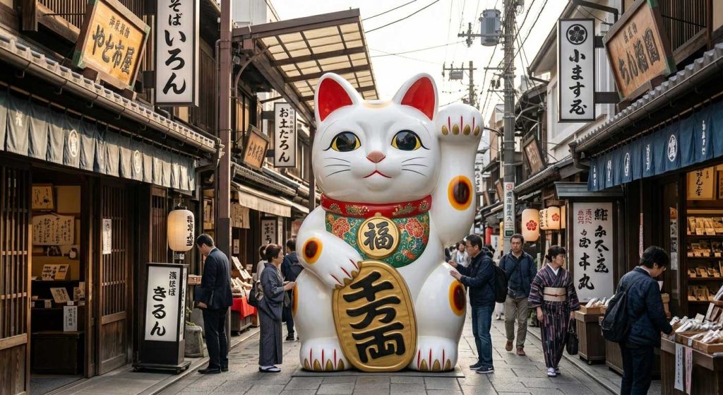 Custom Japanese IP fiberglass sculpture with large anime-style installation