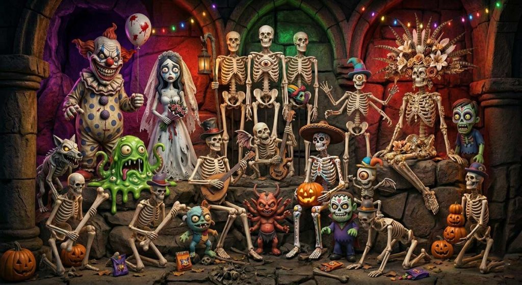 Halloween-fiberglass-sculptures-used-in-event-display-attracting-visitors