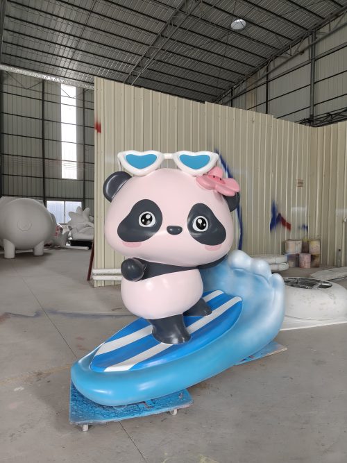 children theme park mascot fiberglass sculpture display