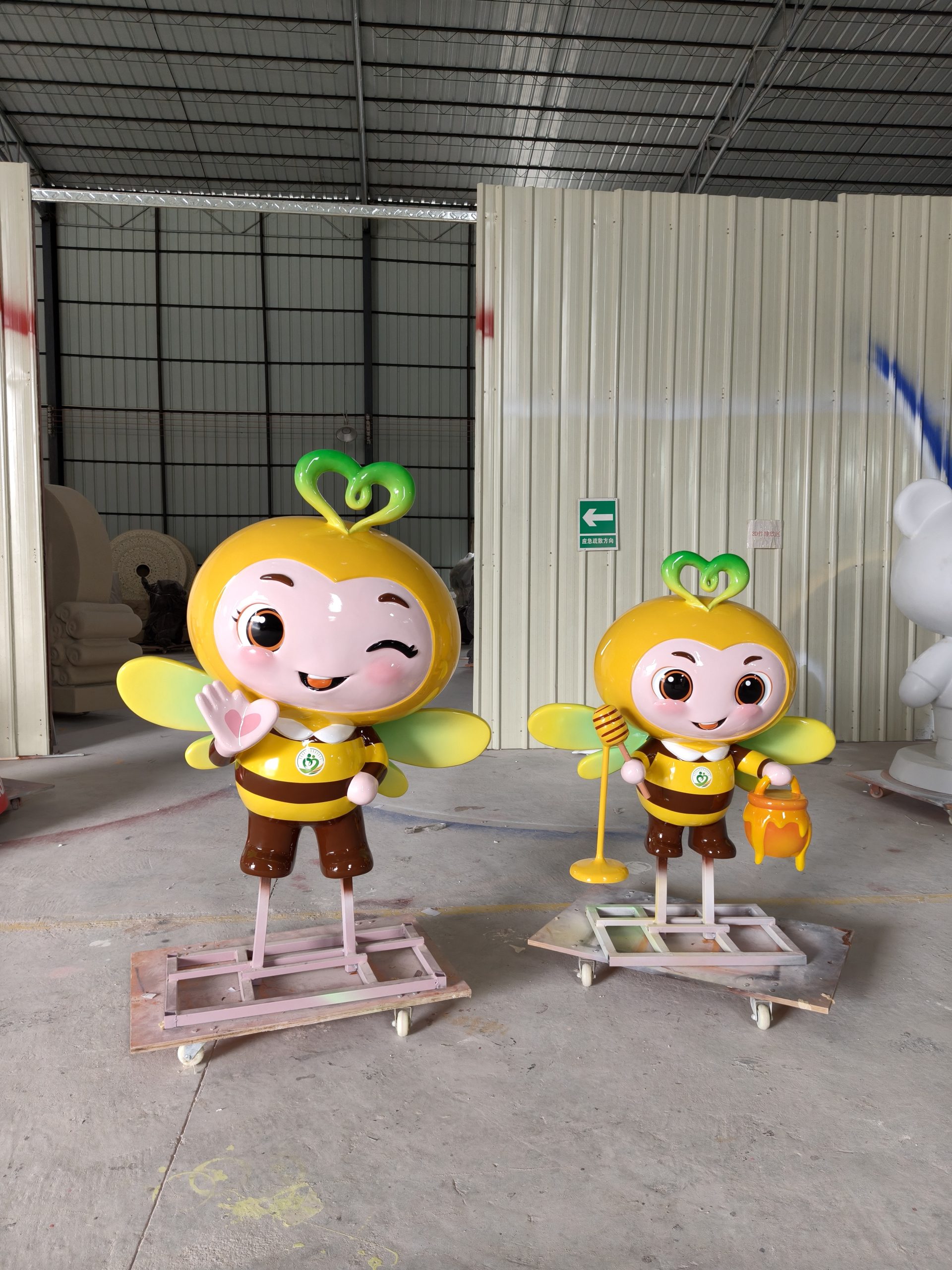 honey bee mascot fiberglass sculpture display
