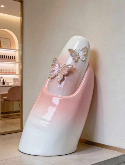 butterfly nail sculpture installation for nail salon luxury beauty studio display by Tolili