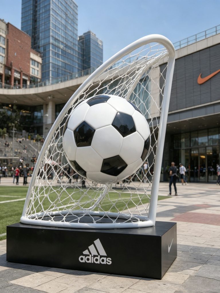 custom glass football sculpture for brand promotion