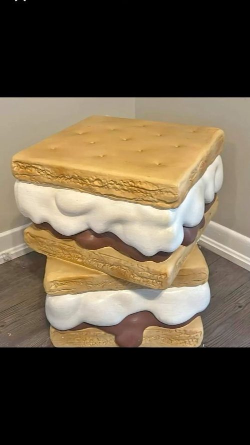 s’mores dessert sculpture display giant graham chocolate installation