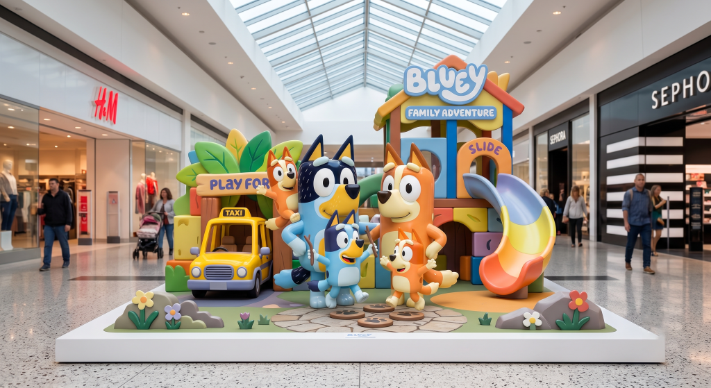 Bluey theme fiberglass sculpture