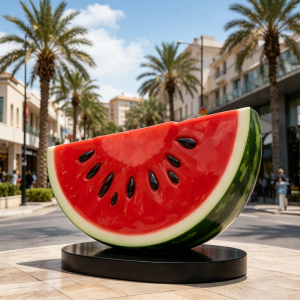 Giant fruit sculptures