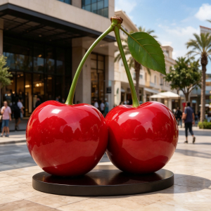 Giant fruit sculptures