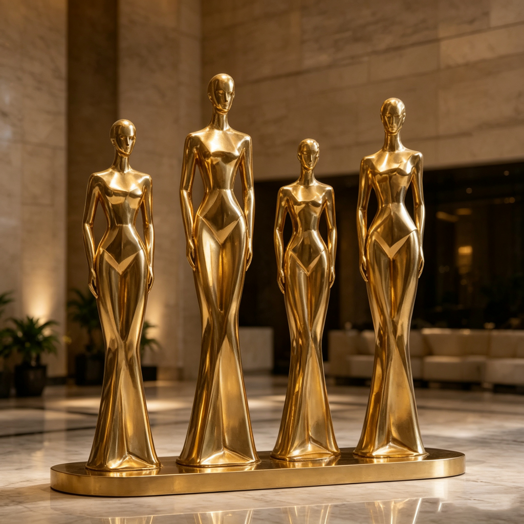 Large abstract hotel sculptures