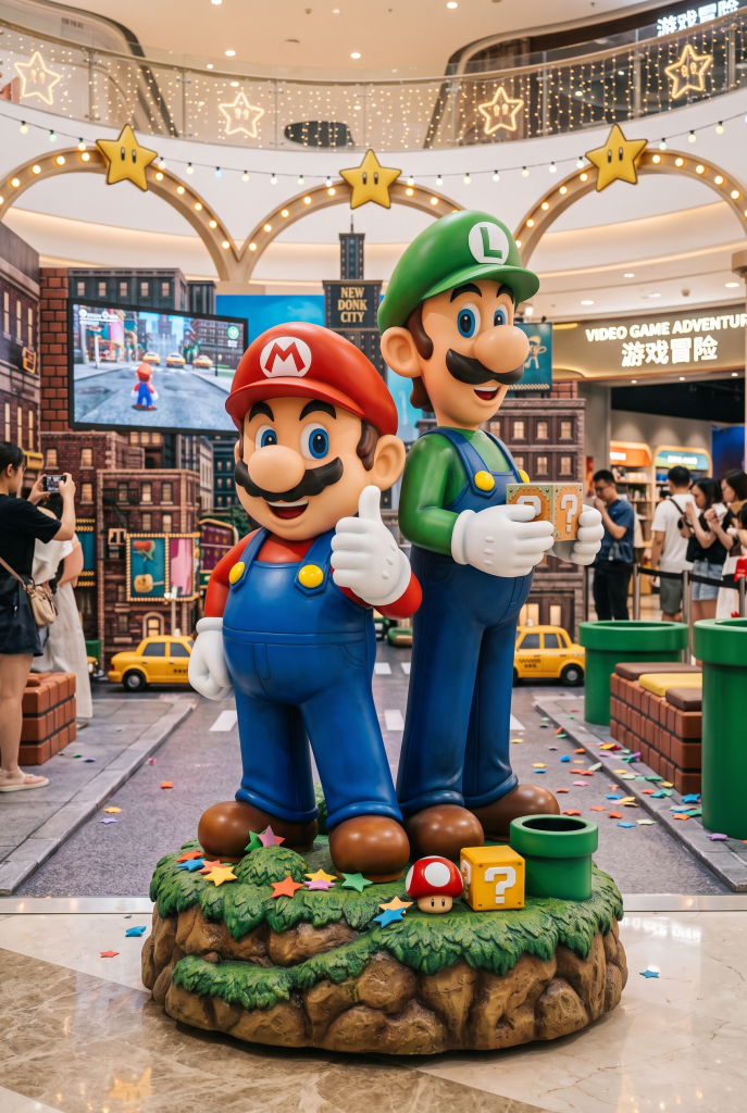 Super Mario fiberglass display statue