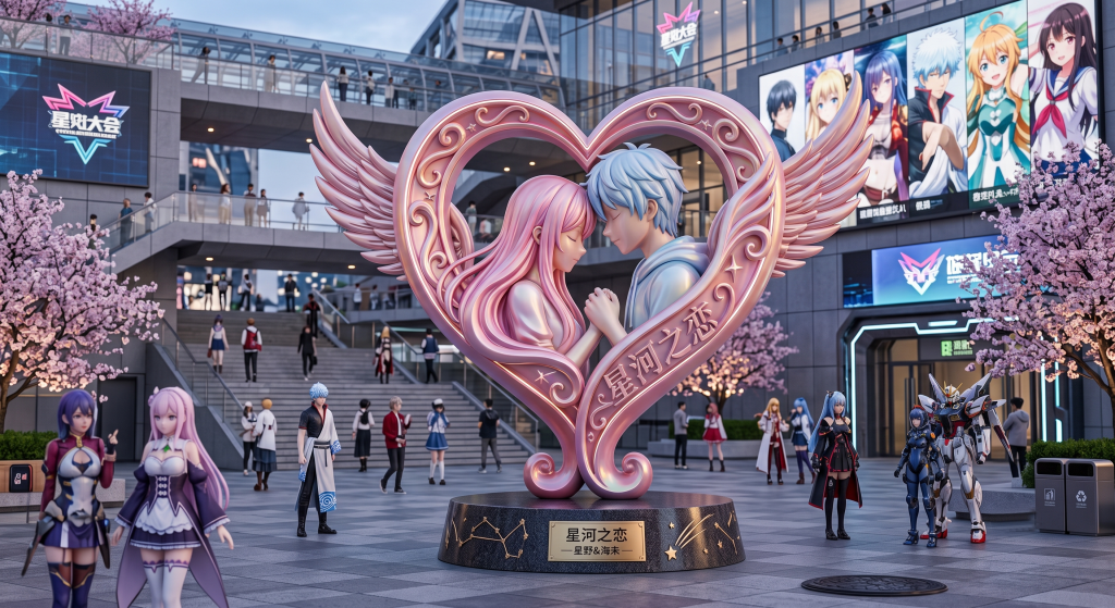 Heart sculpture for shopping mall