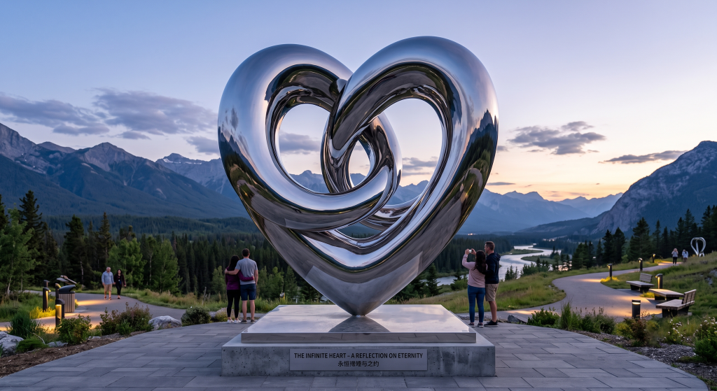 Large fiberglass heart sculpture