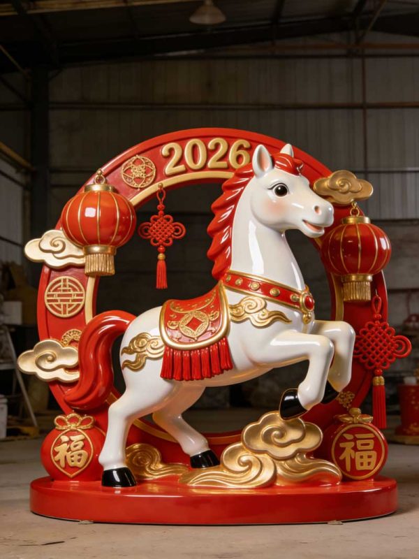 custom chinese new year fiberglass sculpture by tolili for outdoor display